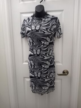 CAUTION TO THE WIND sheer Dress